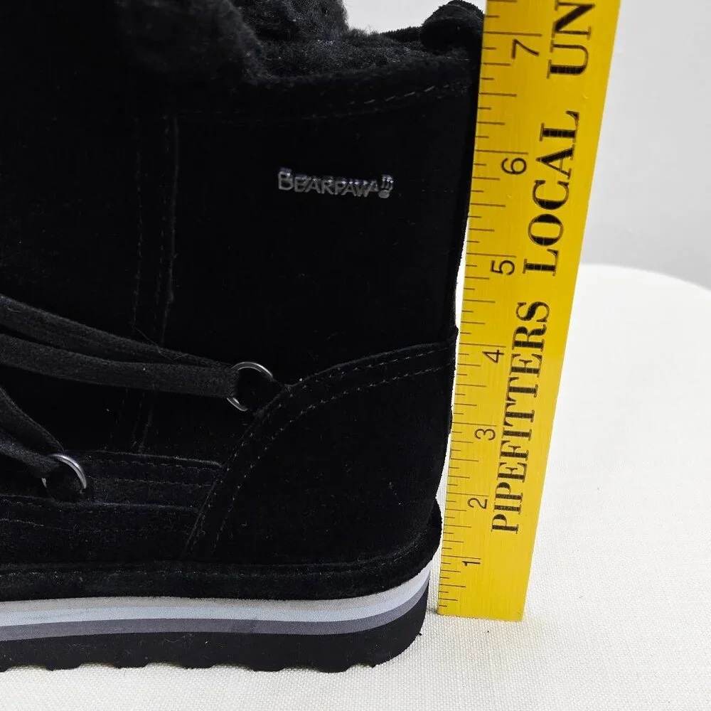 BEARPAW Retro Mondi Youth Ankle Boot, Kid's Lace-up Boot Cow Suede Sz 4 NWT $79